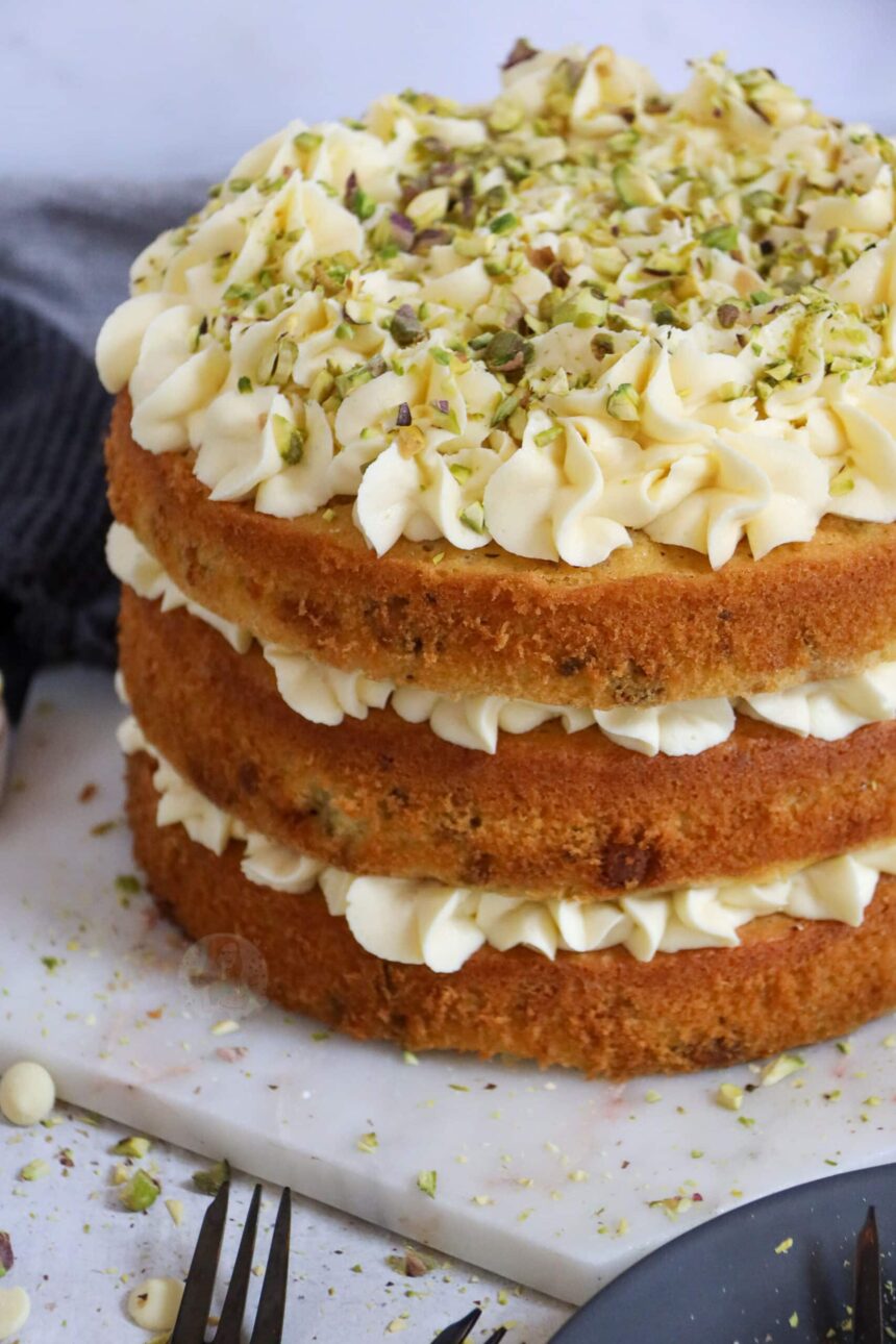 Gâteau au Chocolat Blanc et à la Pistache !