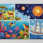 Educa Borras Greatest Piece Puzzle complete assembled display showing colorful life scenes