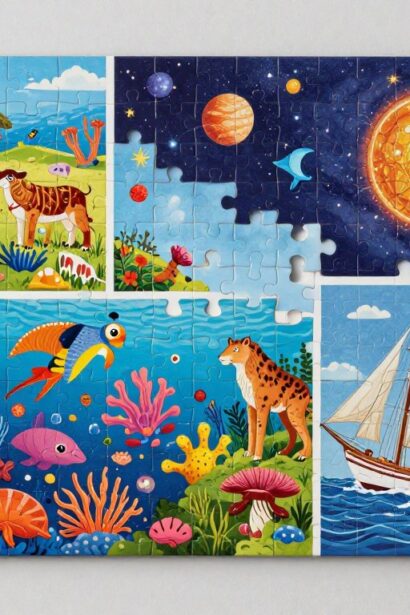 Educa Borras Greatest Piece Puzzle complete assembled display showing colorful life scenes