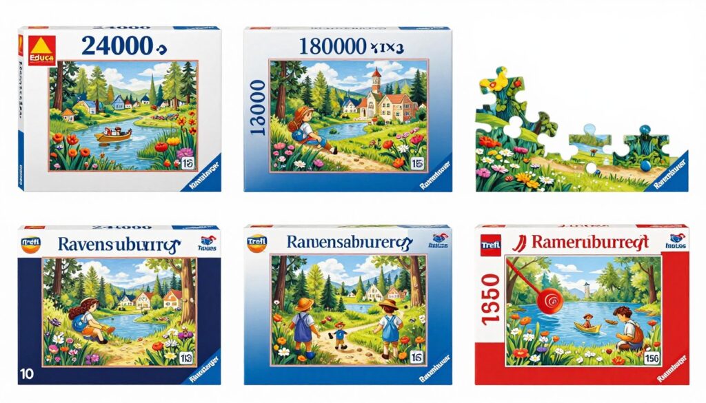 comparison of large jigsaw puzzles including ravensburger trefl and educa options