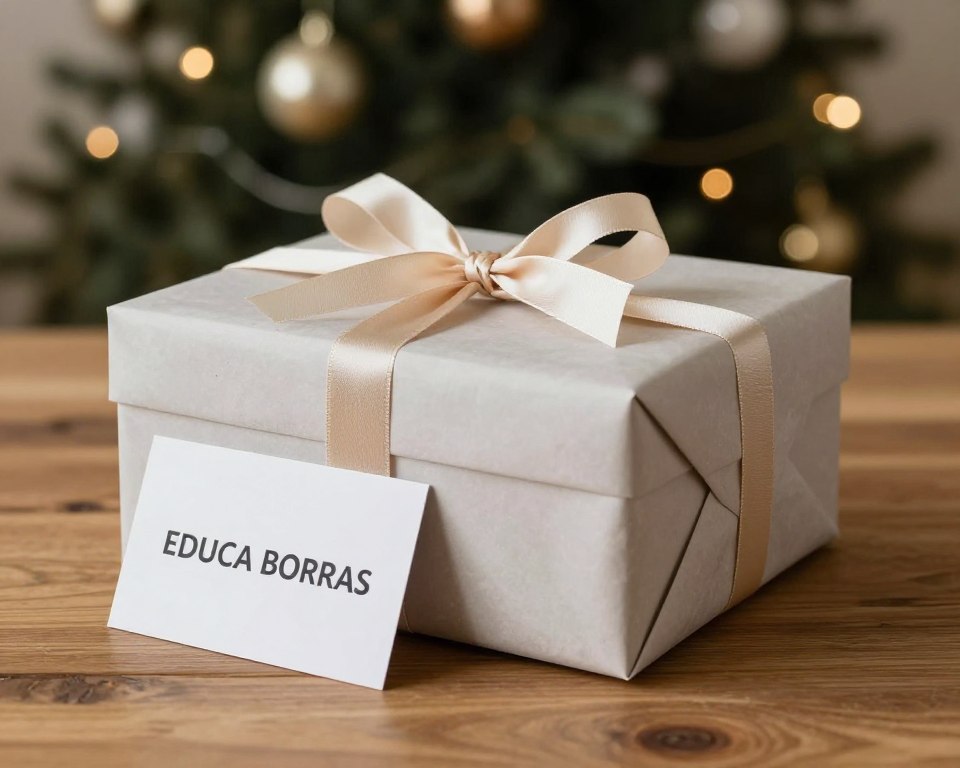 educa borras puzzle wrapped as gift with bow and card