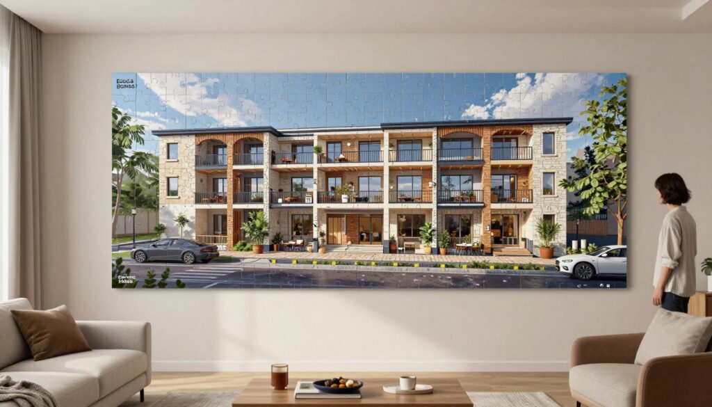 size comparison showing educa borras 24000 piece puzzle dimensions against average room